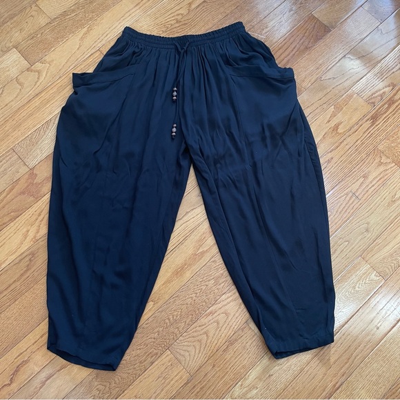 ZARA Relaxed Fit Slouchy Viscose Jersey Jogger Harem Pant Black Sz XS oversized - Picture 4 of 11